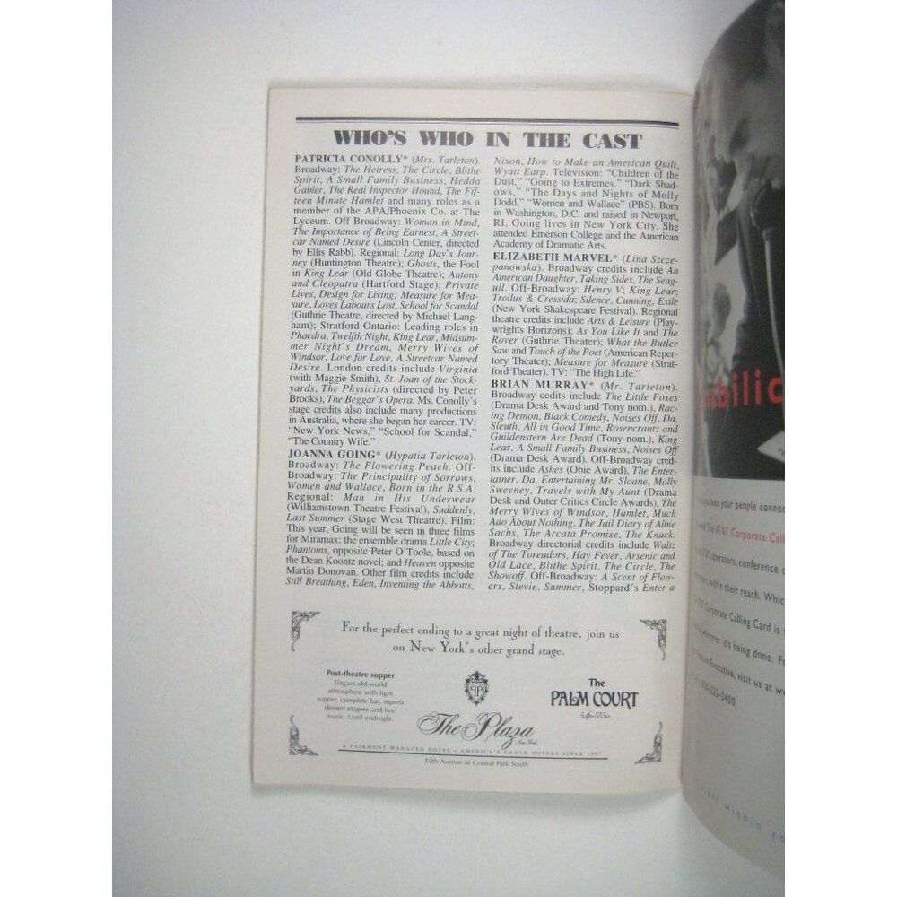 Misalliance Playbill Shaw Roundabout Theatre October 1997 Don Reilly Alan Tudyk - Picture 5 of 6